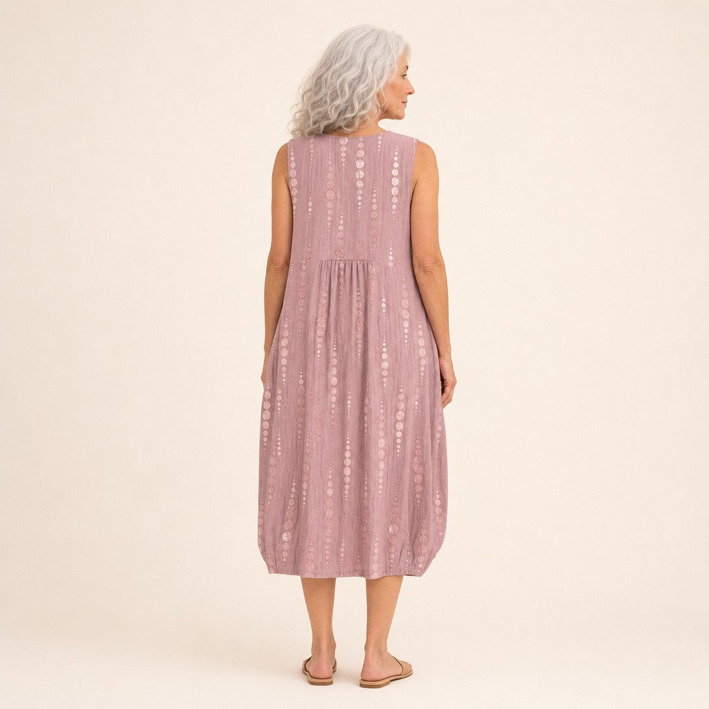 Brunhild | Ärmelloses Sommerkleid in Altrosa