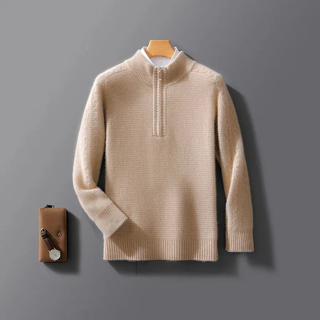Elke-Marie | Pullover in Kaschmir-Optik mit kurzem Reißverschluss