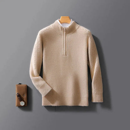 Elke-Marie | Pullover in Kaschmir-Optik mit kurzem Reißverschluss