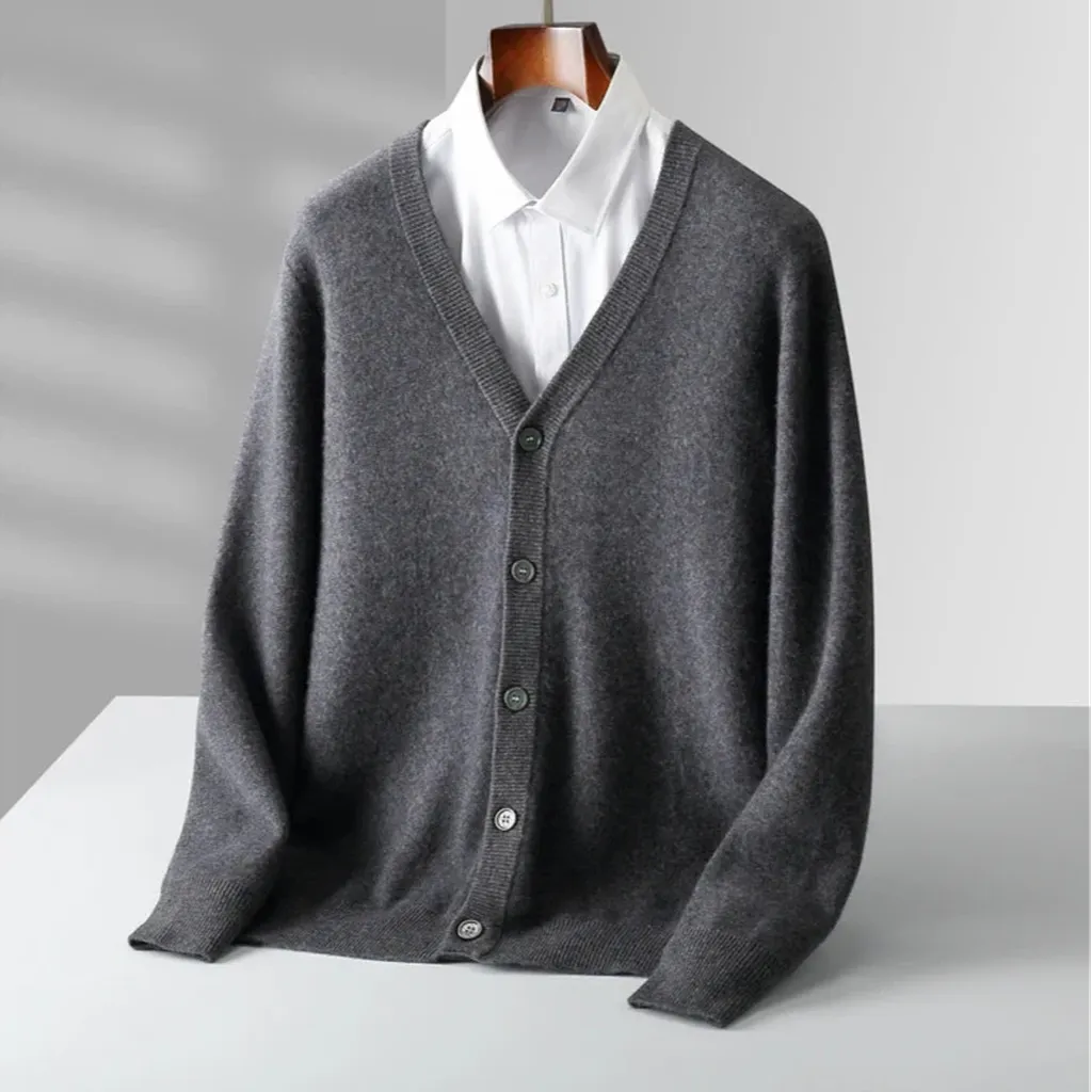 Erika-Luise | Cardigan in Kaschmir-Optik mit Knopfverschluss