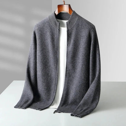 Tanja-Marie | Cardigan in Kaschmir-Optik mit Reißverschluss im schmalen Schnitt