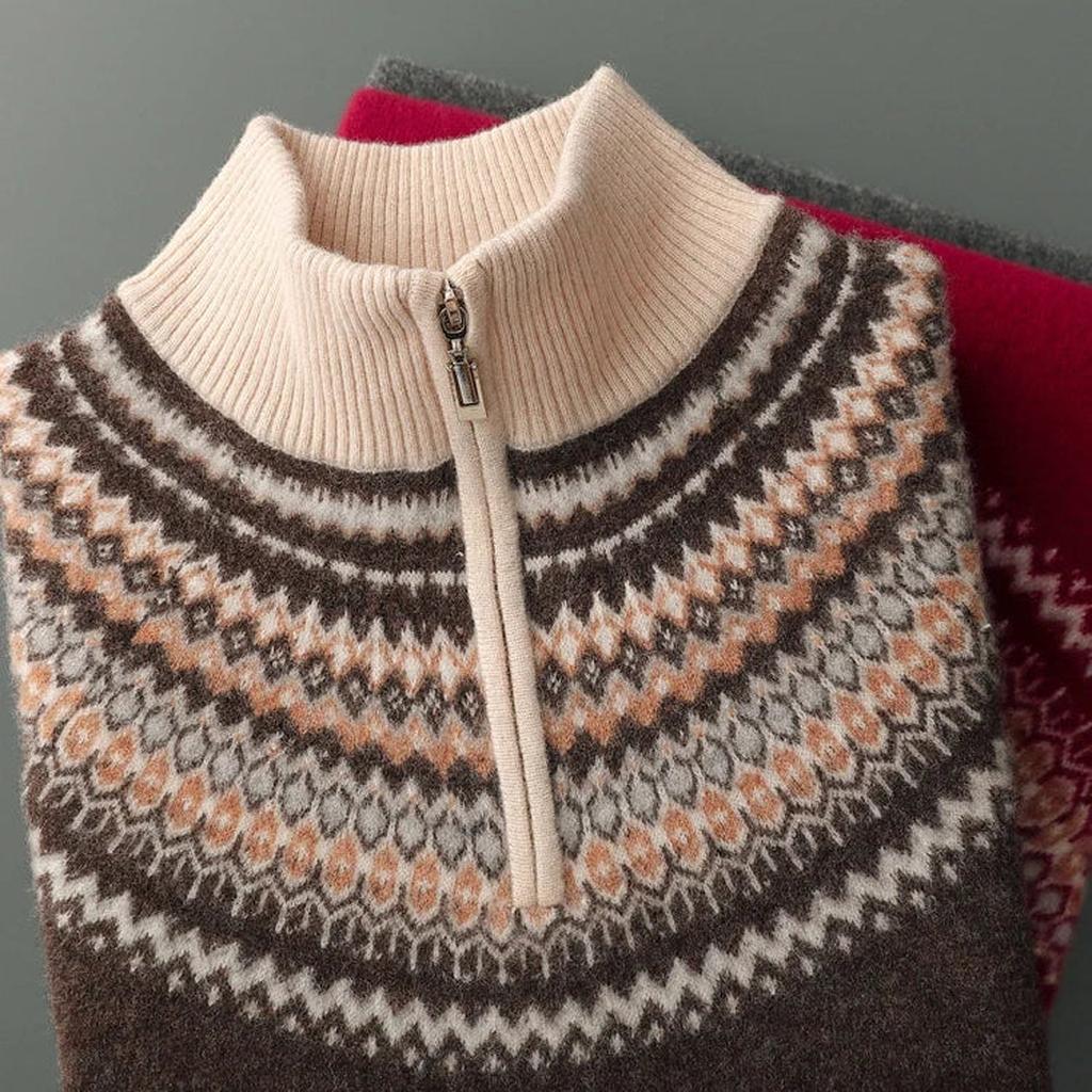 Dorle-Luise | Pullover in Kaschmir-Optik mit alpinem Muster
