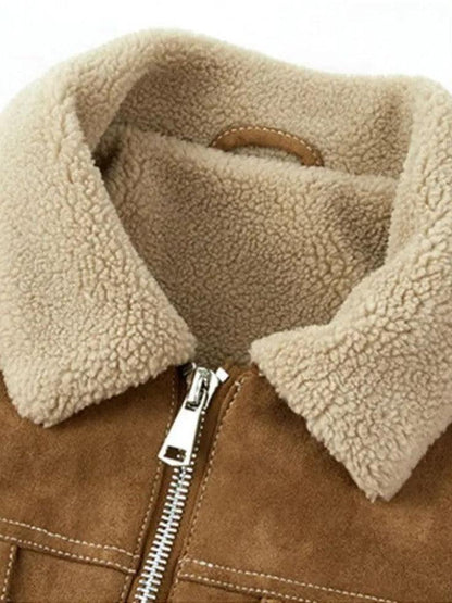 Wolfram | Camelfarbene Jacke mit Teddykragen
