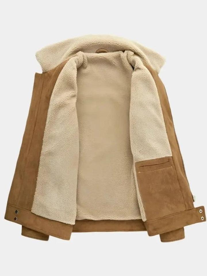 Wolfram | Camelfarbene Jacke mit Teddykragen