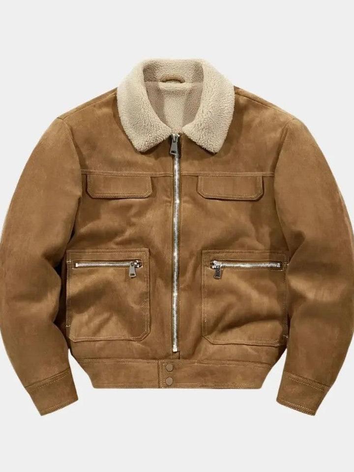 Wolfram | Camelfarbene Jacke mit Teddykragen