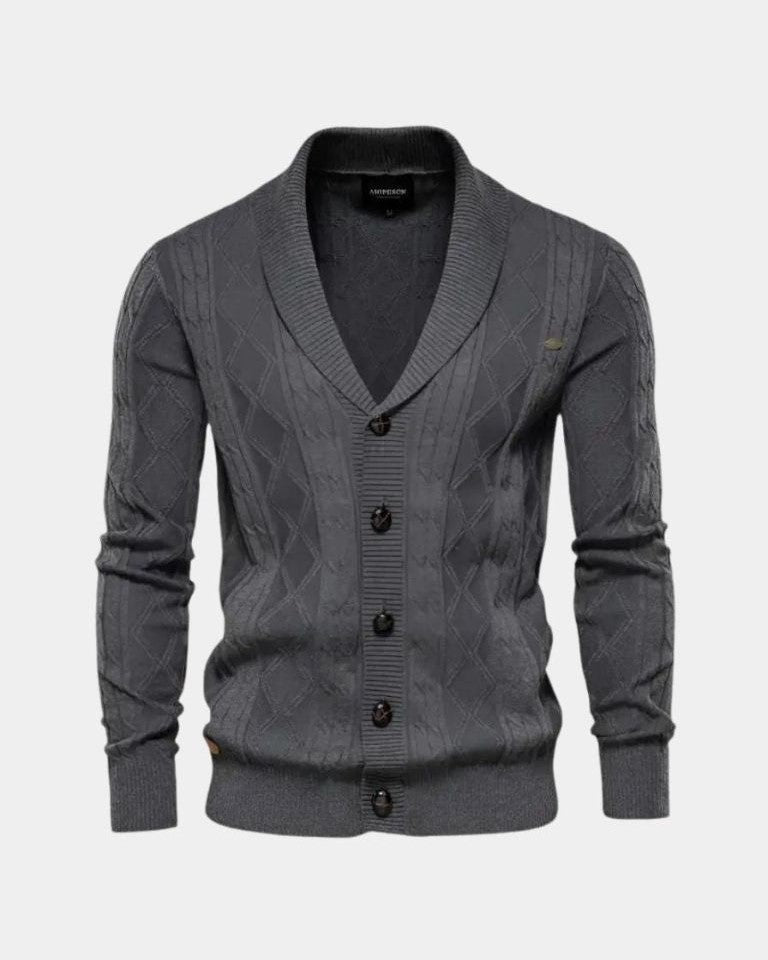 Wolfram | Graue Strickjacke mit Knöpfen