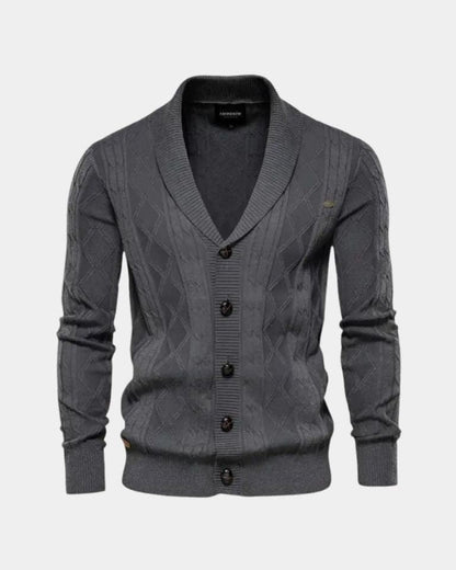 Wolfram | Graue Strickjacke mit Knöpfen