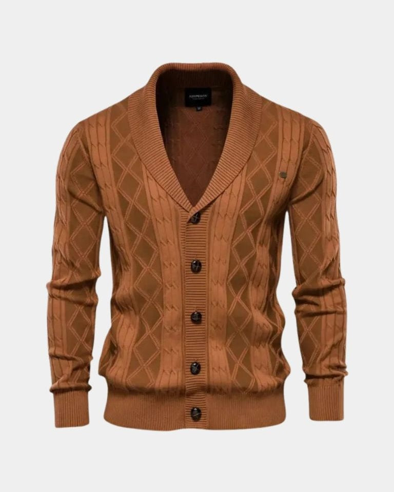 Wolfram | Graue Strickjacke mit Knöpfen