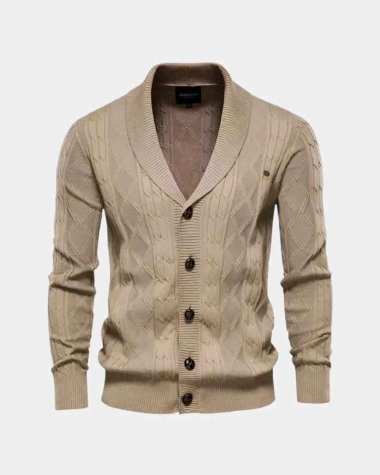 Wolfram | Graue Strickjacke mit Knöpfen