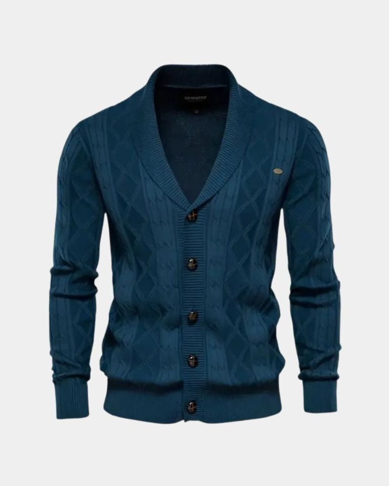 Wolfram | Graue Strickjacke mit Knöpfen
