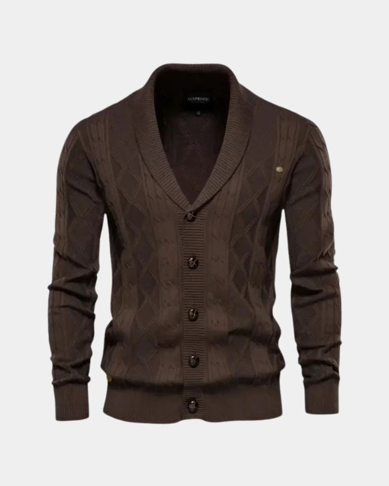 Wolfram | Graue Strickjacke mit Knöpfen