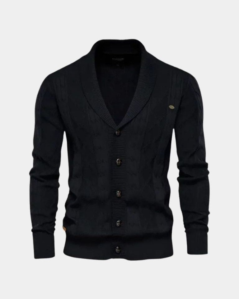 Wolfram | Graue Strickjacke mit Knöpfen