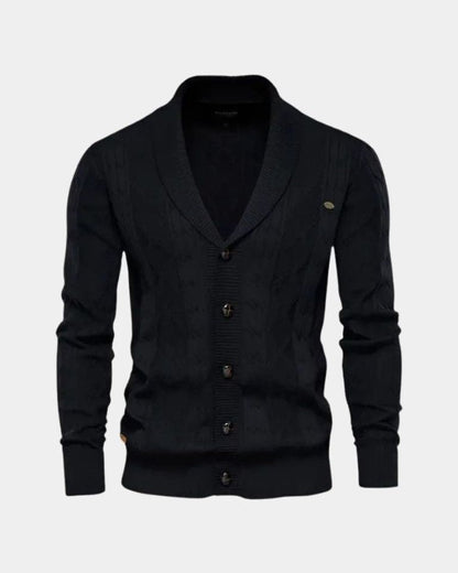 Wolfram | Graue Strickjacke mit Knöpfen