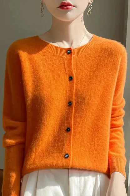 Shelley | Limettengrüne Strickjacke mit Knöpfen