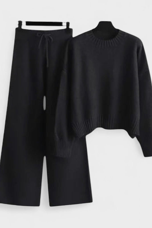Shelley | Rollkragen-Strickpullover & Hose Set