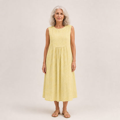 Thea | Ärmelloses Sommerkleid in Zitronengelb