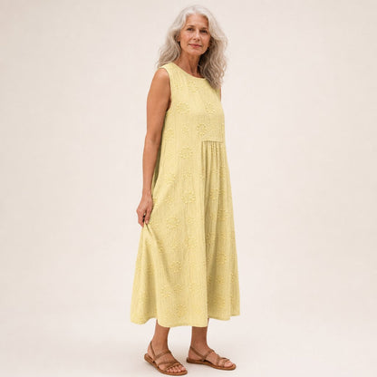 Thea | Ärmelloses Sommerkleid in Zitronengelb