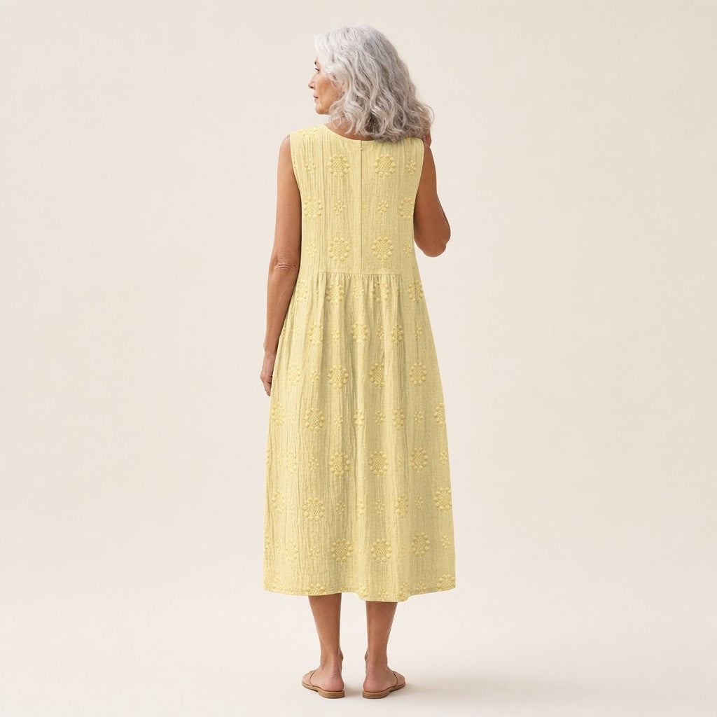 Thea | Ärmelloses Sommerkleid in Zitronengelb