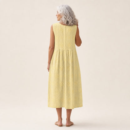 Thea | Ärmelloses Sommerkleid in Zitronengelb