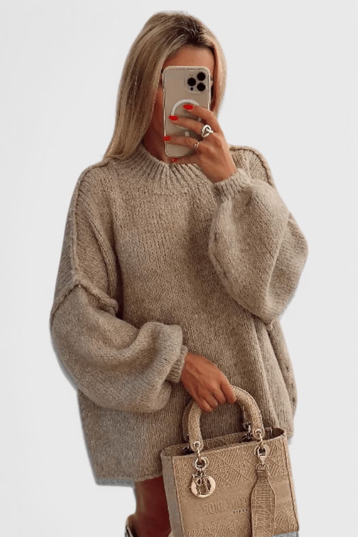 Celeste | Schwarzer Oversize-Strickpullover