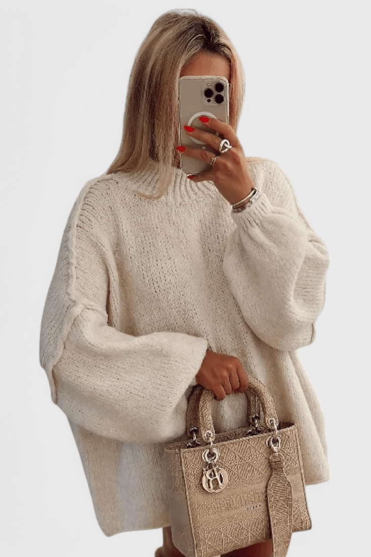 Celeste | Schwarzer Oversize-Strickpullover
