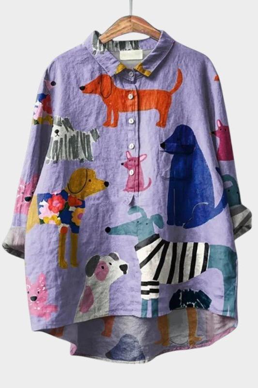 Sidonie | Hemdbluse mit Hundemuster