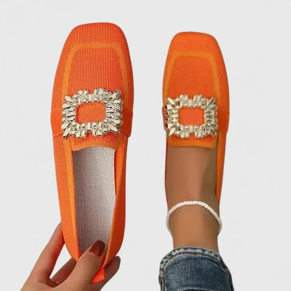 Silke | Blauer Loafer mit Schmuckspange