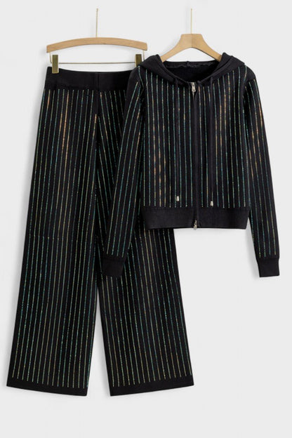 Sheena | Strickjacke mit Kapuze & Hose Set