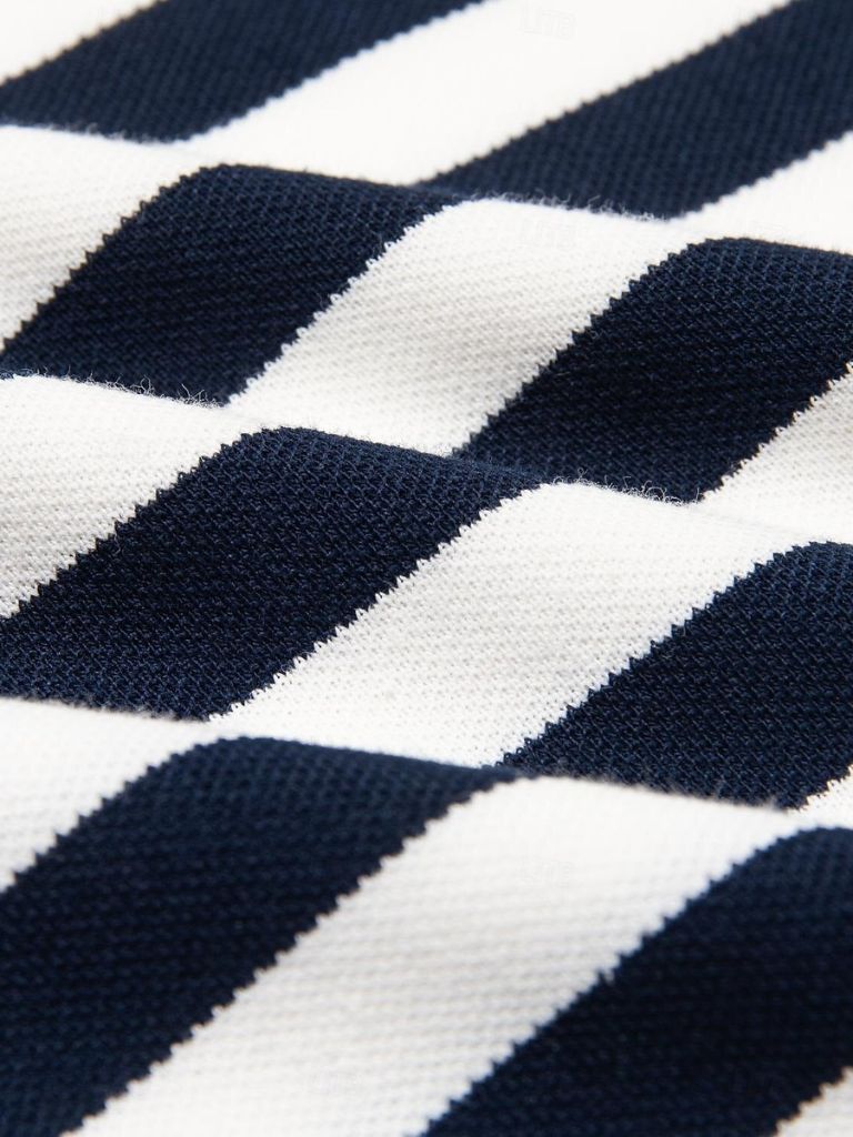 Simon | Dunkelblau gestreiftes Poloshirt