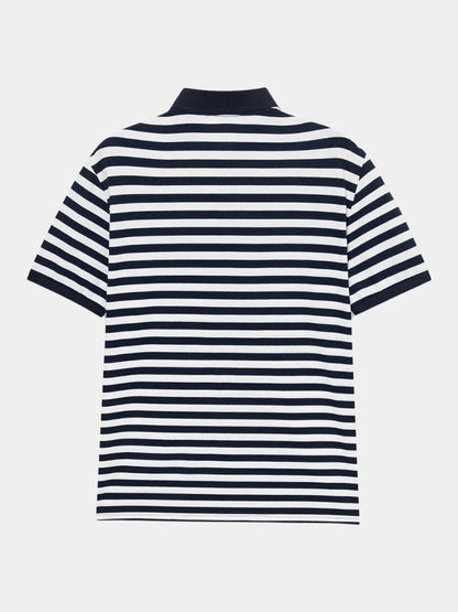 Simon | Dunkelblau gestreiftes Poloshirt