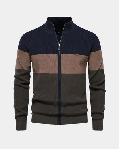 Simon | Colorblock-Strickjacke mit Reißverschluss
