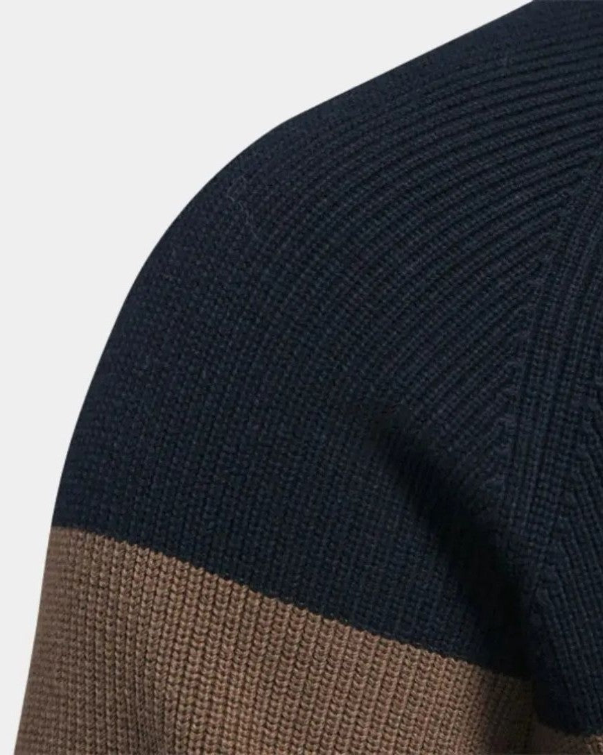 Simon | Colorblock-Strickjacke mit Reißverschluss