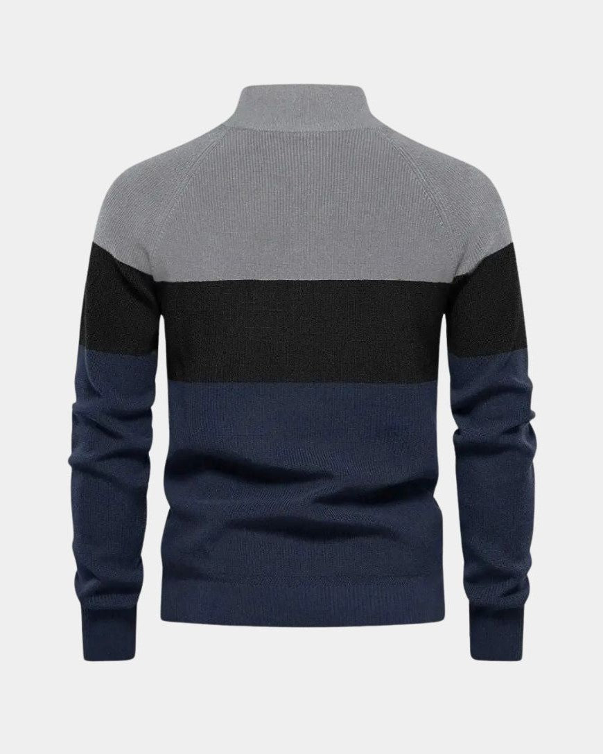Simon | Colorblock-Strickjacke mit Reißverschluss
