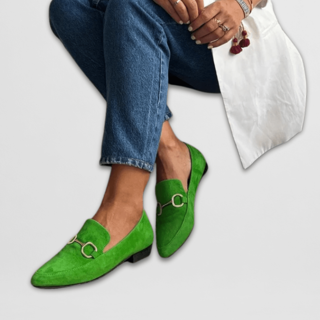 Sophie | Grüner Loafer mit Metallspange