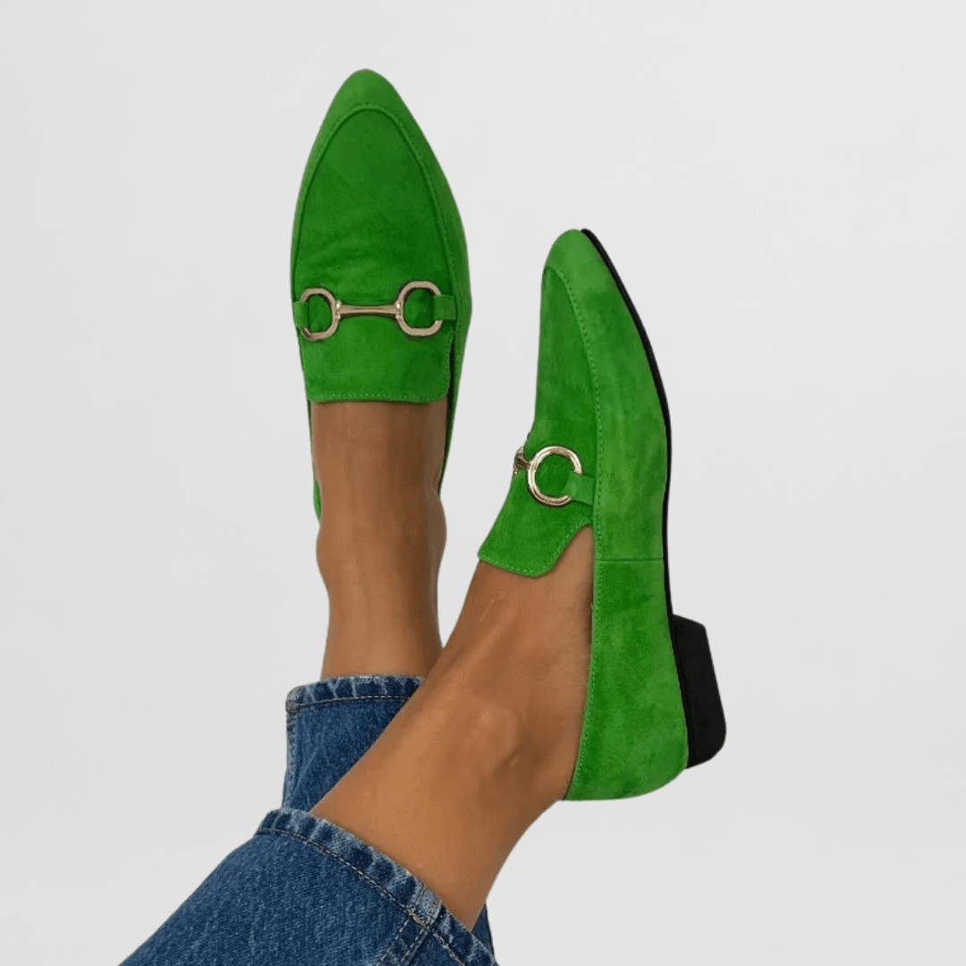 Sophie | Grüner Loafer mit Metallspange