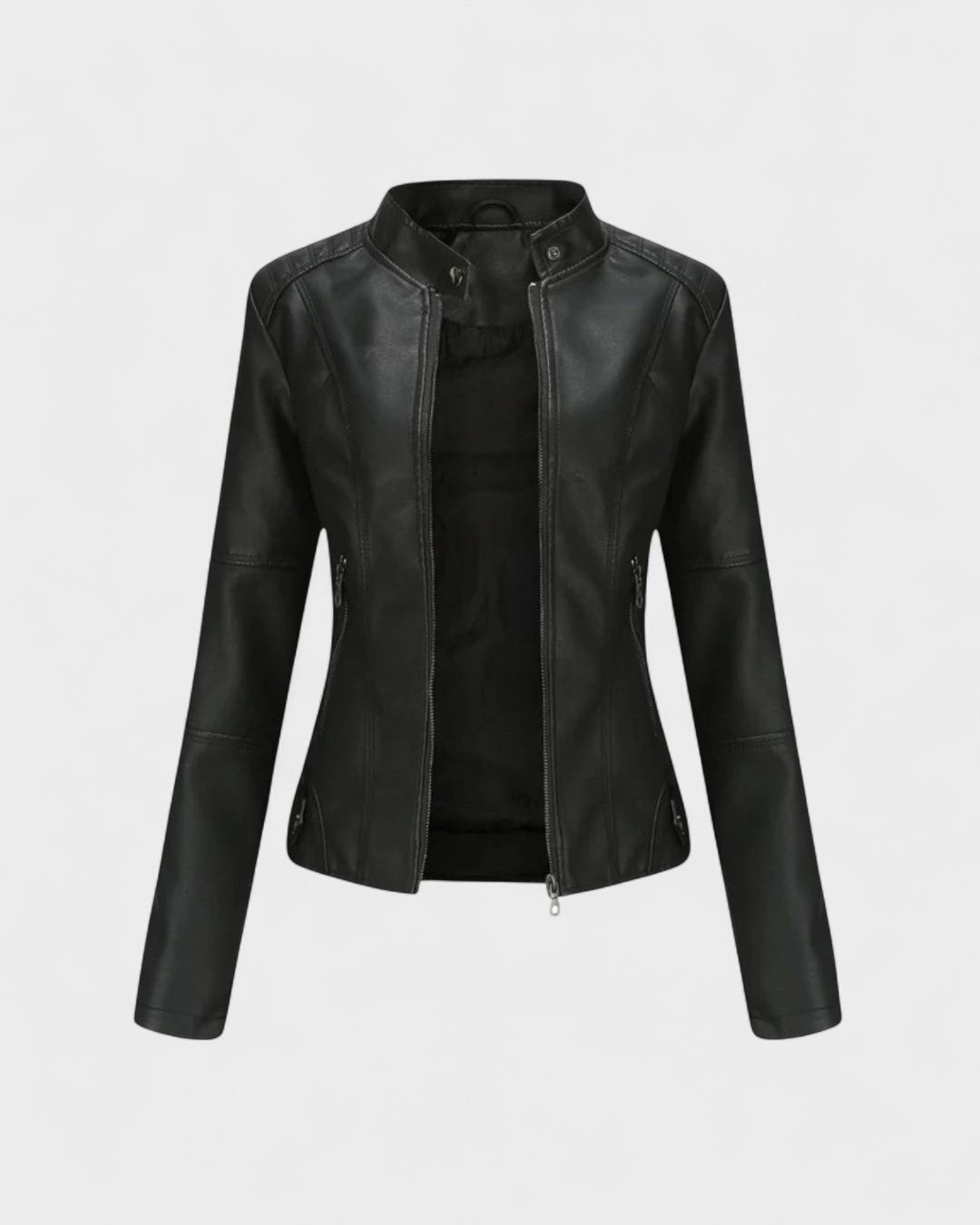 Sophia | Schwarze Jacke in Lederoptik