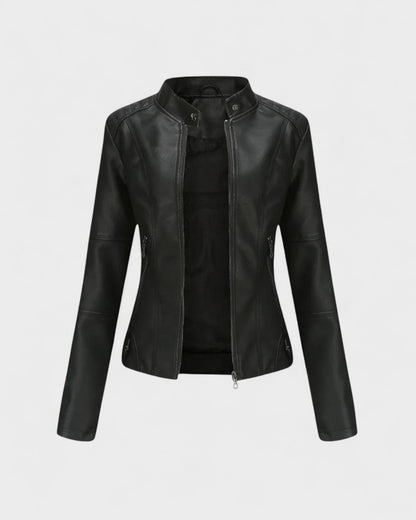 Sophia | Schwarze Jacke in Lederoptik