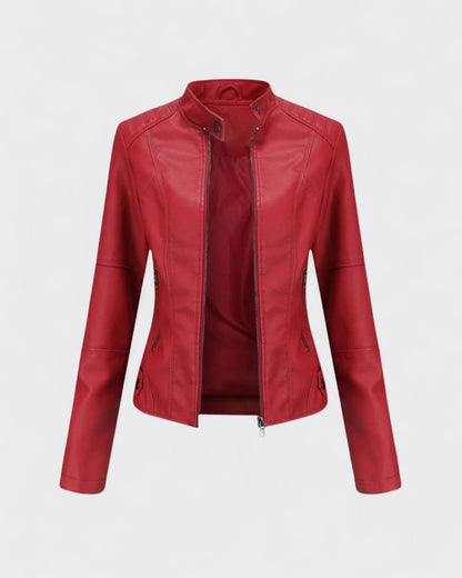 Sophia | Schwarze Jacke in Lederoptik