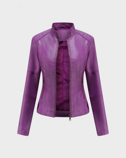 Sophia | Schwarze Jacke in Lederoptik