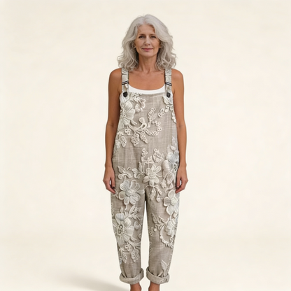 Birgit | Latzhose mit gestickten Blumen
