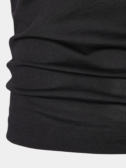 Hans-Georg | Schwarzes Poloshirt mit Reißverschlusskragen