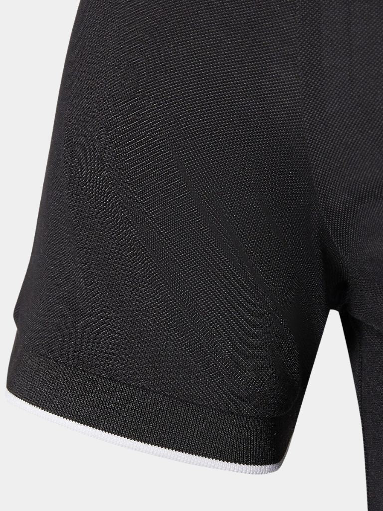 Hans-Georg | Schwarzes Poloshirt mit Reißverschlusskragen