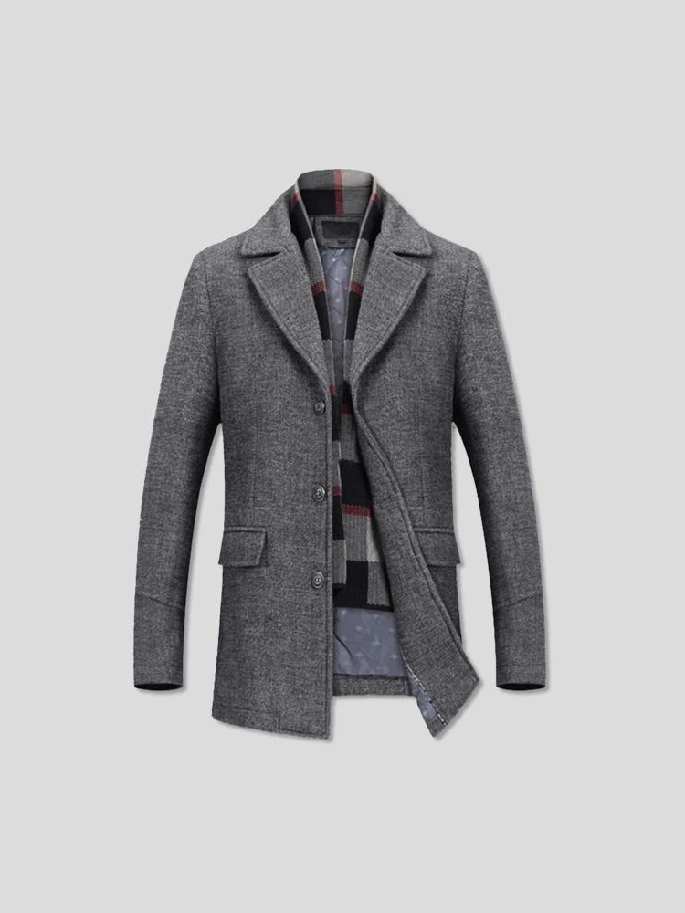 Hans-Georg | Graue Strickjacke mit Reißverschluss