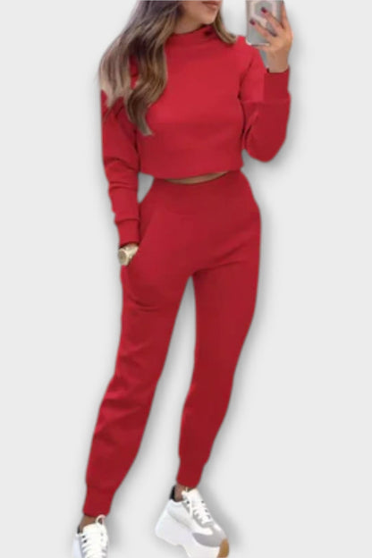 Steffi-Marie | Beiges Strickoberteil & Hose Set