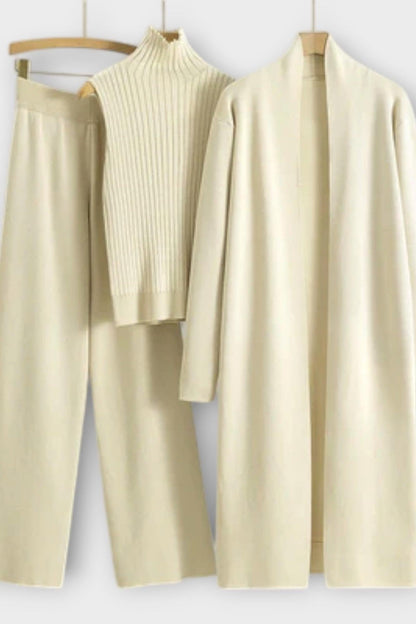 Steffi-Marie | Dreiteiliges Rippstrick-Set mit Hose
