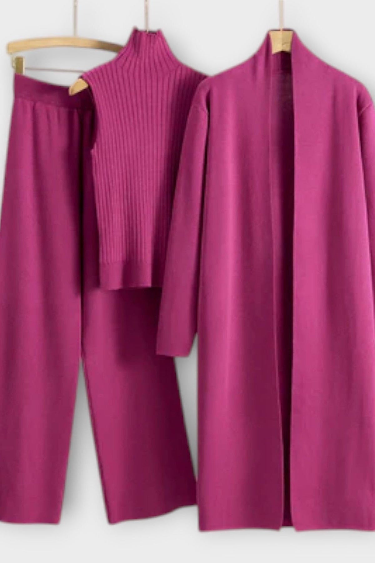 Steffi-Marie | Dreiteiliges Rippstrick-Set mit Hose