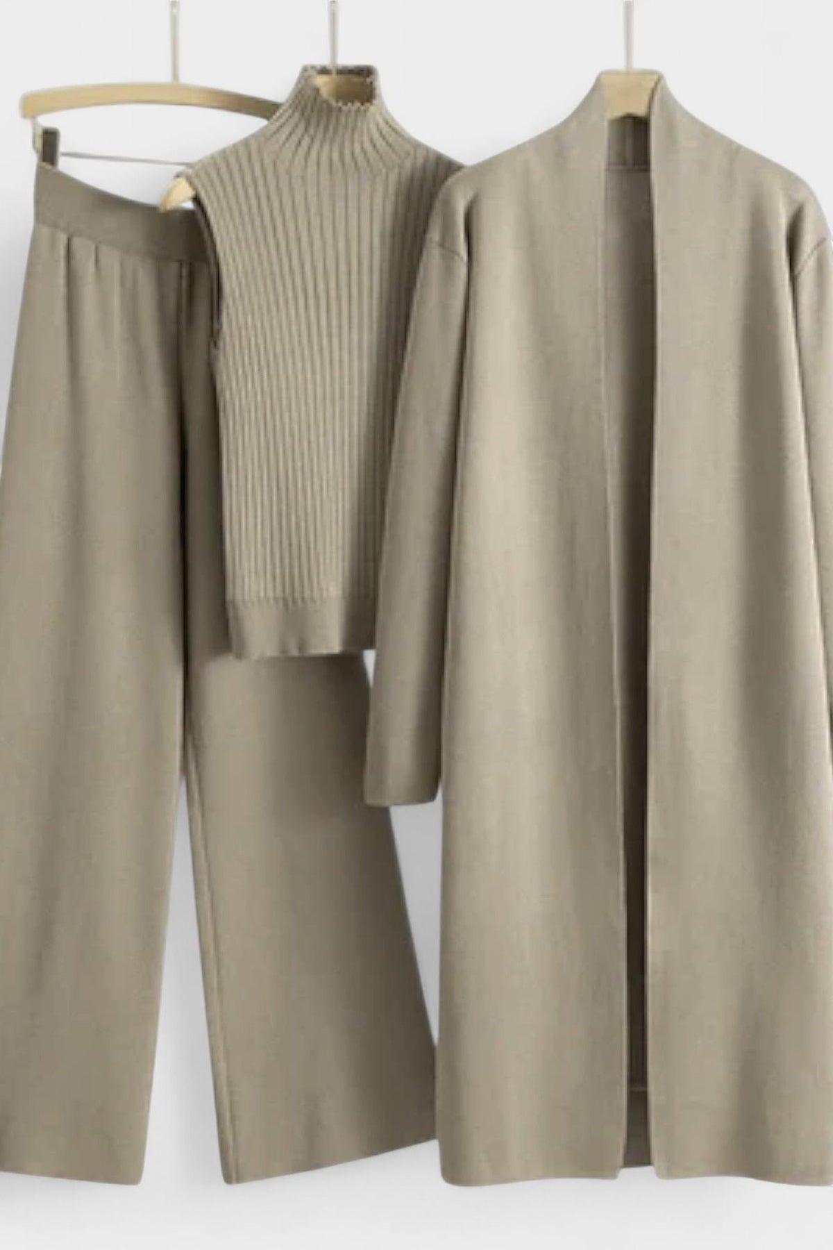 Steffi-Marie | Dreiteiliges Rippstrick-Set mit Hose