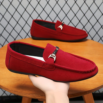 Martin | Rote Business-Loafer in Veloursoptik