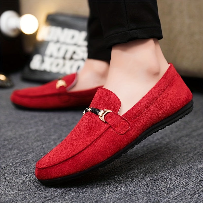 Martin | Rote Business-Loafer in Veloursoptik