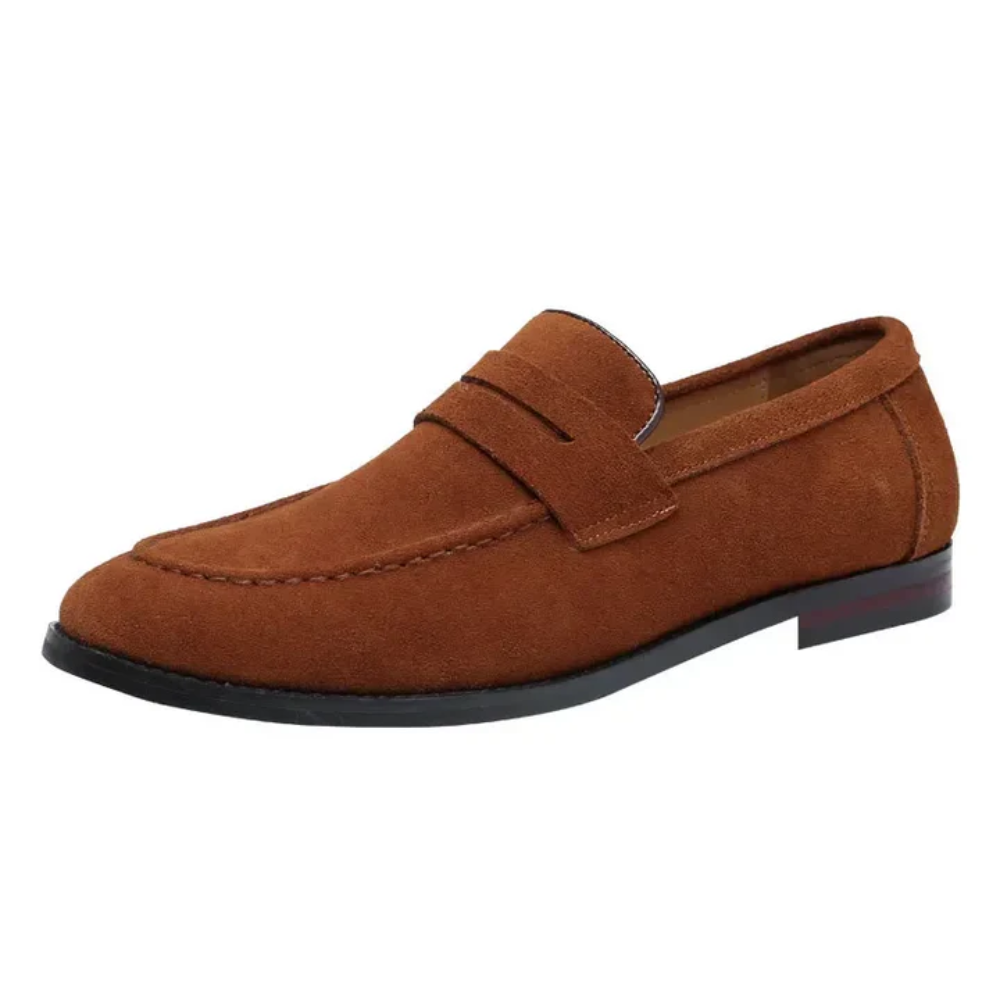 Benjamin | Grüne Sommer-Loafer in Veloursoptik